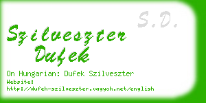 szilveszter dufek business card